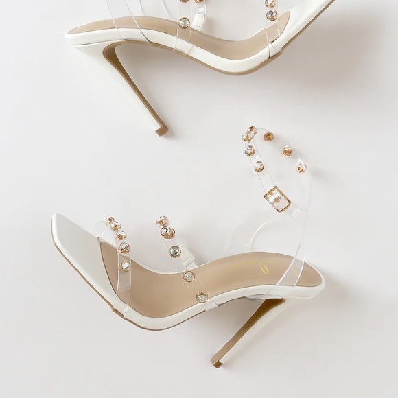 Lulus Libby White Heel size 9 - Picture 2 of 3